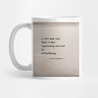 Beginning and end of everything - Fitzgerald in antique book Mug